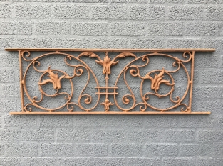 Balcony railing, window rack, cast iron-rust.